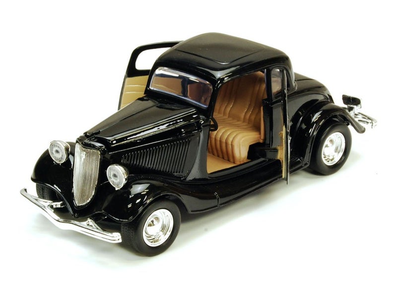 MOTORMAX 1934 Ford Coupe, Black - Motormax 73217 - 1/24 Scale Diecast Model Toy Car - Image 1